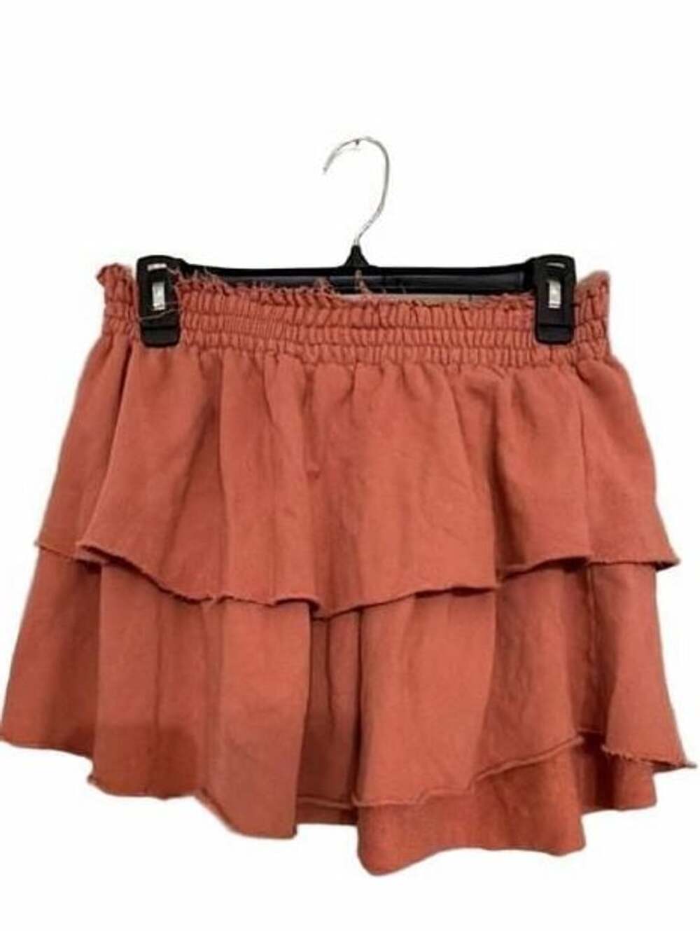 Aerie Weekend Tiered Ruffle Mini Skirt Size XS Women's Terra Cotta Orange